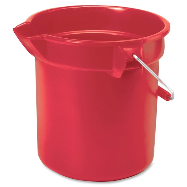 Brute 14-quart Round Bucket, 11.2" H, Red, Steel; High-density Polyethylene (HDPE); Plastic